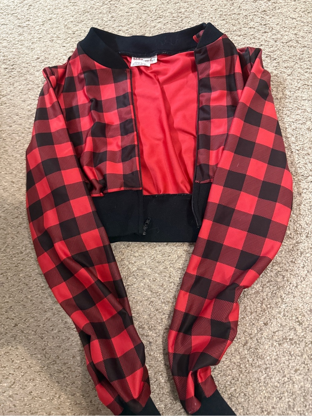 Twin peaks jacket Red & Black Plaid Cropped Jacket